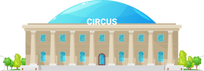 Wall Mural - Retro circus building with columns isolated icon