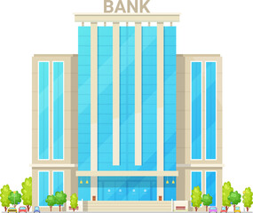 Canvas Print - Bank building, modern financial establishment icon