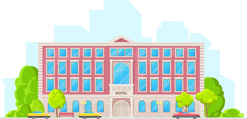 Canvas Print - Hotel building architecture isolated vector icon