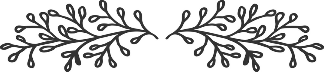 Poster - Border line floral ornament, flourish frame ornate