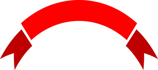 Wall Mural - banner ribbon isolated red scroll tape curved band