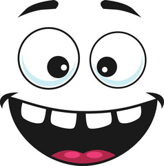 Wall Mural - Cartoon face vector icon, happy laughing emoji