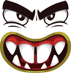 Wall Mural - Monster face cartoon vector icon, stupid creature