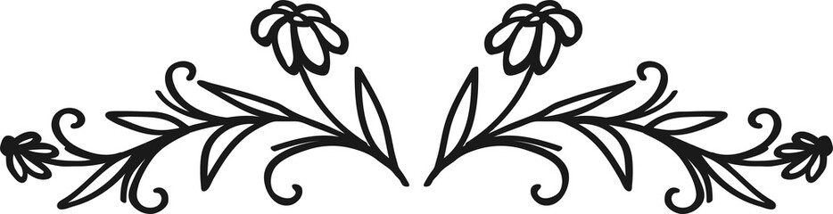 Aufkleber - Divider line separator isolated floral ornament