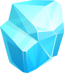 Poster - Ice crystal, blue piece of iced floe, vector salt