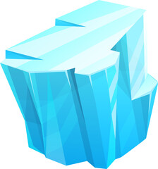Poster - Ice crystal, blue piece of iced floe, vector salt