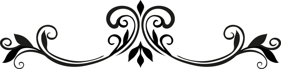 Wall Mural - horizontal break or separator with floral ornament