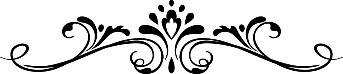 Aufkleber - Border divider with ornate flowers, text separator