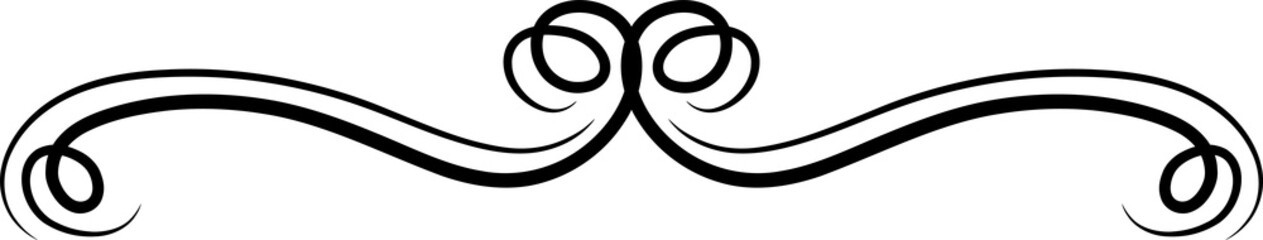 Wall Mural - Text separator line with curly wave swirl isolated