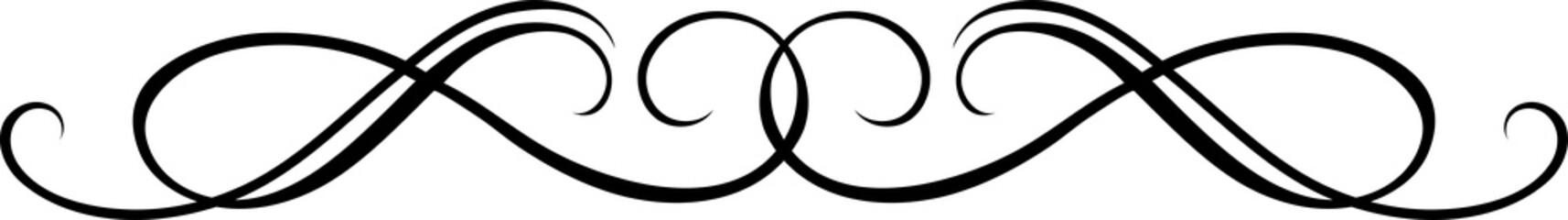 Poster - Line border curly swirls waves, chapter divider