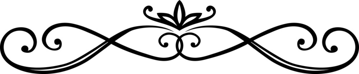 Poster - Border with floral ornament, vector divider icon