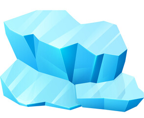 Poster - Iced floe, iceberg or glacier, vector ice crystal