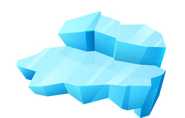 Poster - Ice crystal, blue iced low vector glacier or floe
