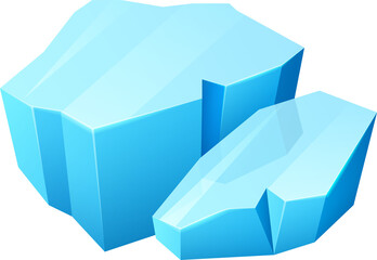Poster - Ice crystal, blue iced glacier or floe, iceberg
