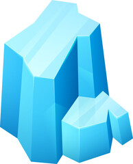 Poster - Ice crystal, iced floe or rock, salt mineral, lump