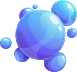 Poster - Cartoon planet of soup bubbles water drops isolate