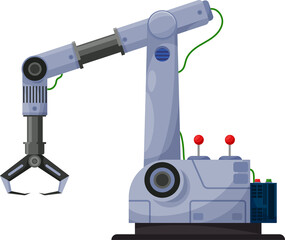 Leinwandbilder - Robotic arm with claw, automated computer device