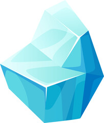 Poster - Ice cube, cold iceberg crystal isolated frozen ice