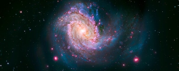 Wall Mural - a spiral galaxy and stars in space. elements of the image furnished by nasa.