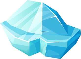 Poster - Arctic stone, iceberg blue ice crystal cube block