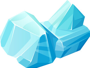 Poster - Winter snowy object ice crystal frozen block cube