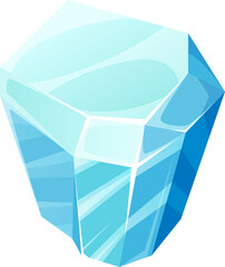 Poster - Broken ice frozen crystal isolated blue gemstone