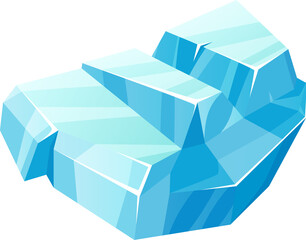 Poster - Cube ice crystal, arctic cartoon glacier block