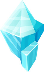 Poster - Frozen ice crystal glacier frozen piece block cube