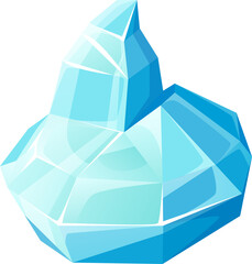 Poster - Frozen block of ice crystal icicle cube isolated