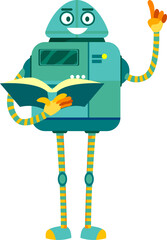 Aufkleber - Robot teacher lecturer with book isolate character