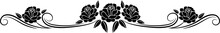 Embellishment, Divider With Black Roses And Swirls