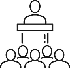 Aufkleber - President, boss or politician speaking on podium