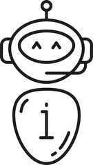 Aufkleber - Hotline assistant chatbot robot in headphones icon