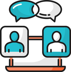Aufkleber - Meeting online on computer screen, chat conference