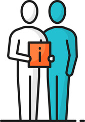 Poster - person assistant help to client, information board