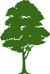 Poster - Green leaves, tree silhouette, spring summer decor