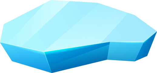 Poster - Ice crystal, frozen floe vector block, snowdrift