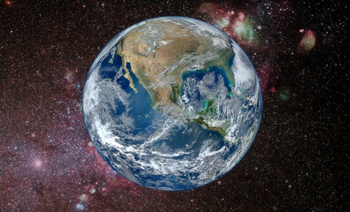 Wall Mural - Planet Earth and stars in space. Elements of the image furnished by NASA.