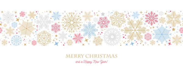Wall Mural - christmas card with snowflake border vector illustration