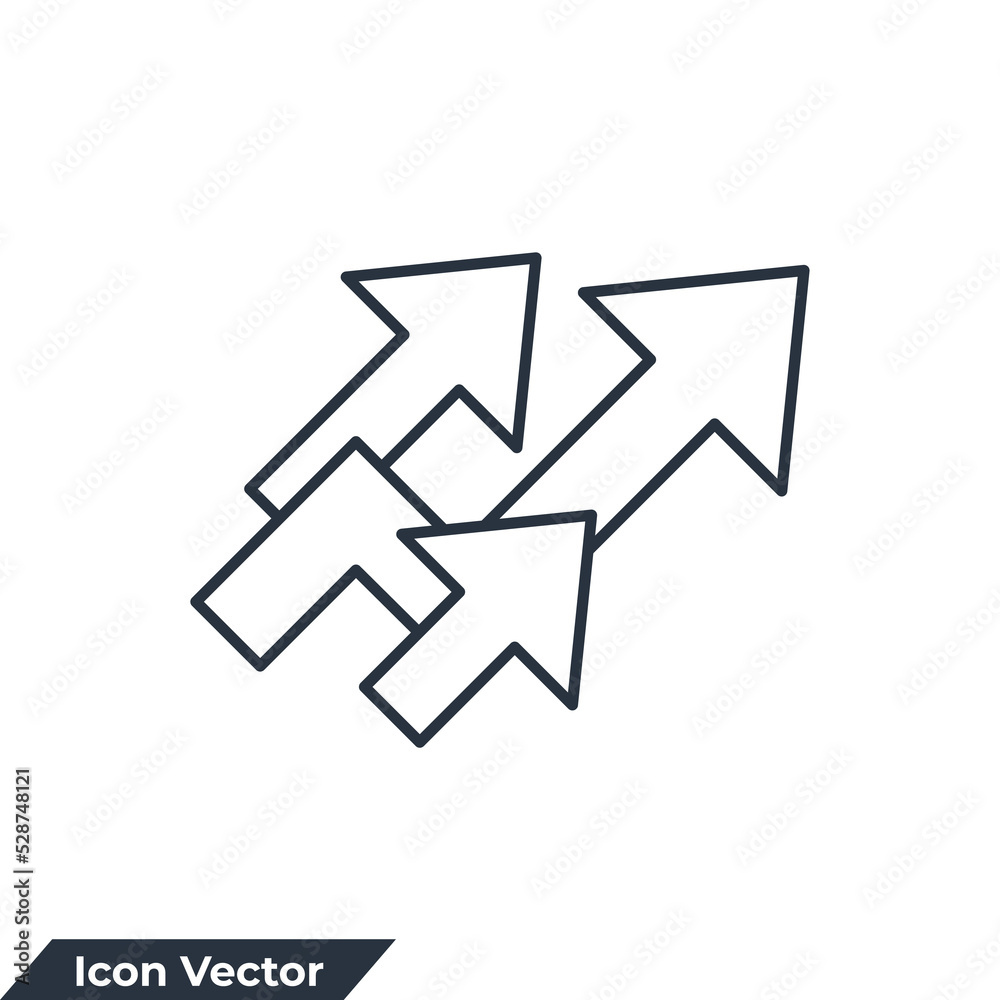 growth icon logo vector illustration. up arrow symbol template for ...
