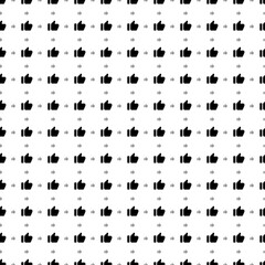 Poster - Square seamless background pattern from black thumb up symbols are different sizes and opacity. The pattern is evenly filled. Vector illustration on white background