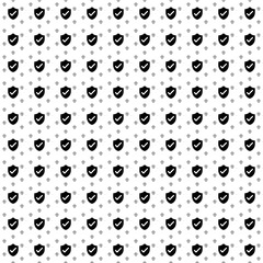 Poster - Square seamless background pattern from black protection mark symbols are different sizes and opacity. The pattern is evenly filled. Vector illustration on white background