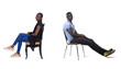 © Curto - couple sitting on chair over white background
