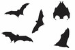 Bat Silhouette, set vector Animals Icons