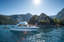 A Cruise Around Fannette Island On A Tour Boat In Emerald Bay.