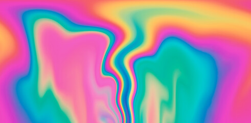 Poster - Abstract holographic background with wavy colorful lines.