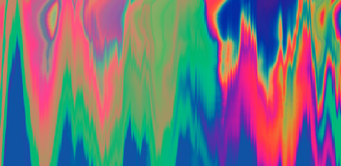 Aufkleber - Glitched and distorted background. Analog TV or computer screen.