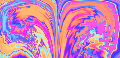 Poster - Abstract background with colorful fluid ink and paint stains. Marbling ebru psychedelic texture.