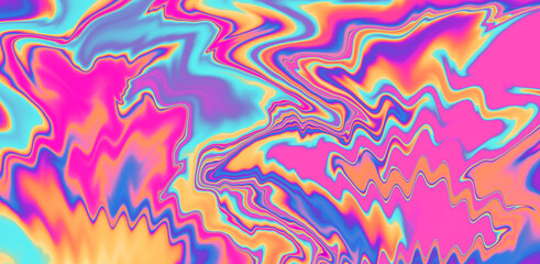Poster - Abstract background with colorful fluid ink and paint stains. Marbling ebru psychedelic texture.