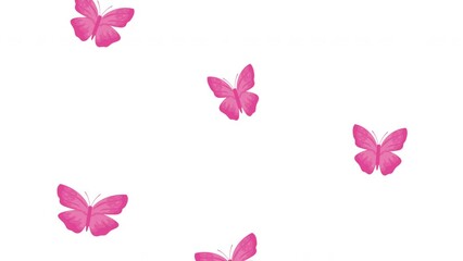 Sticker - pink butterflies flying pattern animation